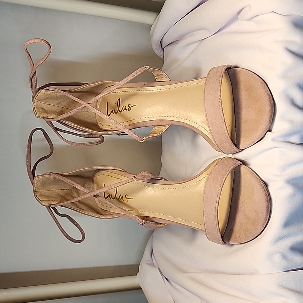 Lulus Pink Velvet Heeled Sandals